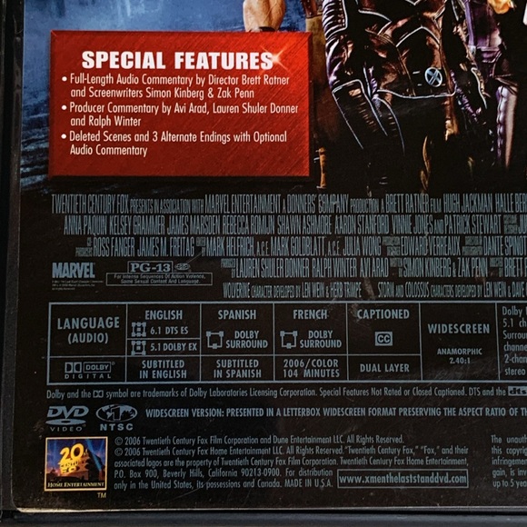 Marvel X-Men The Last Stand DVD with Special Features, Rated PG-13 - Picture 6 of 8